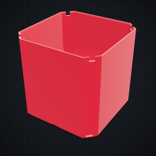 Multiboard: wkład zaokrąglony Multibin 1x1x1 - Czerwony - wizualizacja 3D Multiboard: wkład zaokrąglony Multibin 1x1x1 - Czerwony - wizualizacja 3D