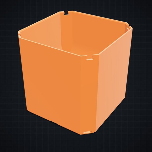 Multiboard: wkład zaokrąglony Multibin 1x1x1 - Pomarańczowy - wizualizacja 3D Multiboard: wkład zaokrąglony Multibin 1x1x1 - Pomarańczowy - wizualizacja 3D