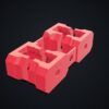 Multiboard: zatrzaski Quad Offset Snaps 6,25 mm (2 arkusze) - Czerwony - wizualizacja 3D