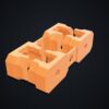 Multiboard: zatrzaski Quad Offset Snaps 6,25 mm (2 arkusze) - Pomarańczowy - wizualizacja 3D