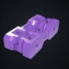 Multiboard: zatrzaski Quad Offset Snaps 6,25 mm (2 arkusze) - Silk fioletowy - wizualizacja 3D