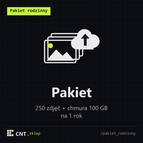 Pakiet rodzinny: skanowanie 250 zdjęć + chmura 100GB na 1 rok Pakiet rodzinny: skanowanie 250 zdjęć + chmura 100GB na 1 rok